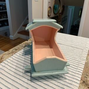 Vintage Wood Painted Doll Cradle